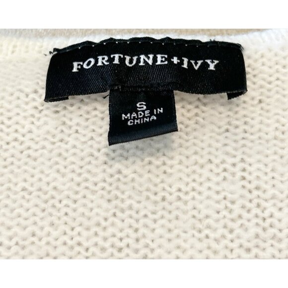 Fortune + Ivy Women's Striped Duster Cardigan Black Burgundy Size S NWOT - Picture 6 of 8